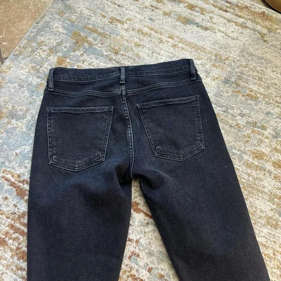 AGOLDE Sophie High Rise Distressed Black Skinny Jeans - Picture 9 of 14